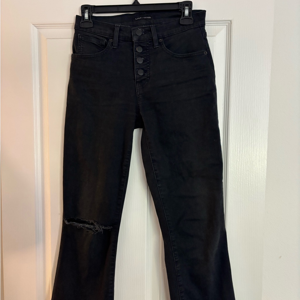 Lucky Brand Black Flare Wide Leg Denim